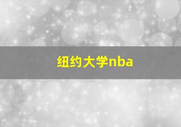 纽约大学nba