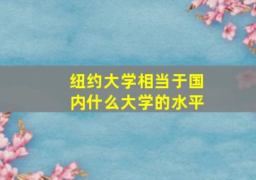 纽约大学相当于国内什么大学的水平