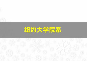 纽约大学院系