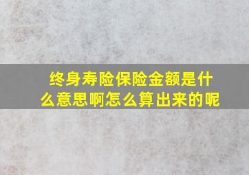 终身寿险保险金额是什么意思啊怎么算出来的呢