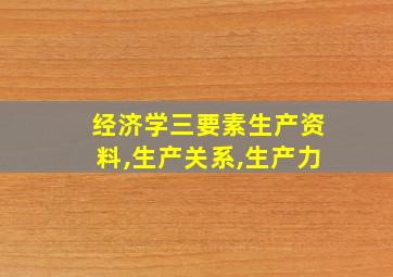 经济学三要素生产资料,生产关系,生产力