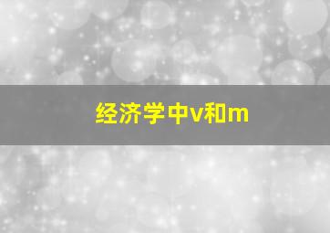 经济学中v和m