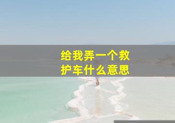 给我弄一个救护车什么意思