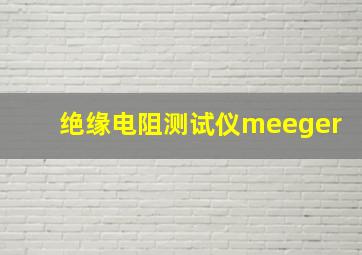 绝缘电阻测试仪meeger