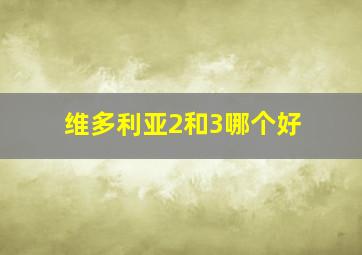 维多利亚2和3哪个好