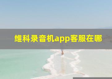 维科录音机app客服在哪