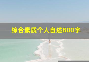 综合素质个人自述800字