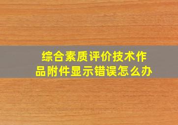 综合素质评价技术作品附件显示错误怎么办