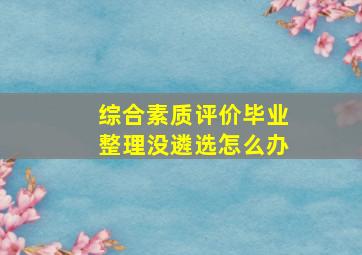 综合素质评价毕业整理没遴选怎么办