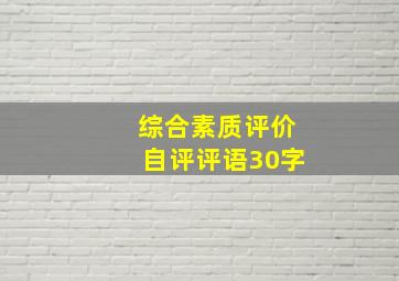 综合素质评价自评评语30字