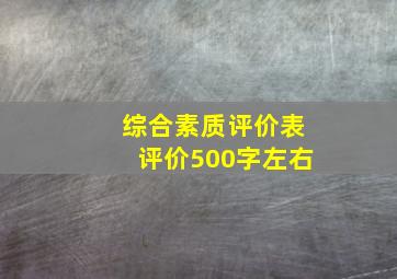 综合素质评价表评价500字左右