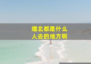 缅北都是什么人去的地方啊