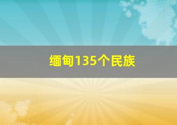 缅甸135个民族