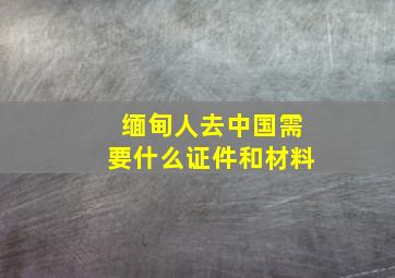 缅甸人去中国需要什么证件和材料