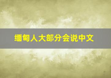 缅甸人大部分会说中文