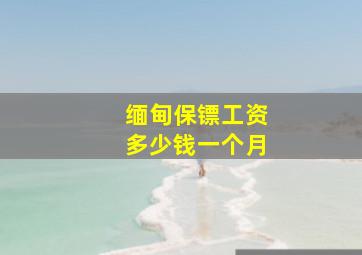 缅甸保镖工资多少钱一个月