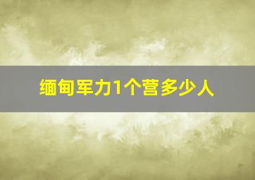 缅甸军力1个营多少人