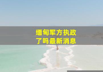 缅甸军方执政了吗最新消息