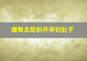 缅甸北部剖开孕妇肚子