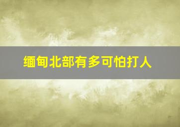 缅甸北部有多可怕打人