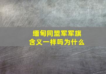 缅甸同盟军军旗含义一样吗为什么