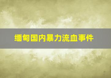 缅甸国内暴力流血事件