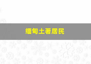 缅甸土著居民