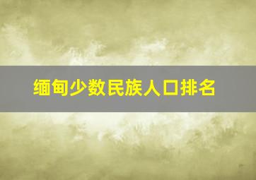 缅甸少数民族人口排名