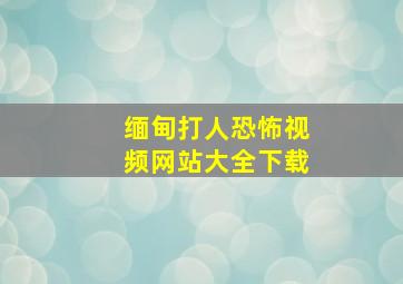 缅甸打人恐怖视频网站大全下载