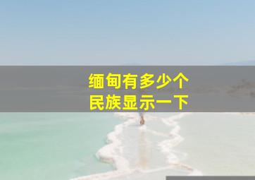 缅甸有多少个民族显示一下