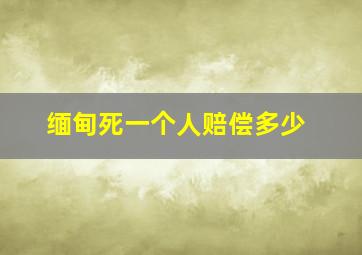 缅甸死一个人赔偿多少