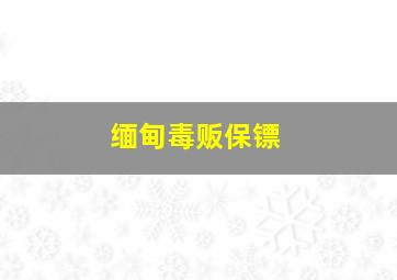 缅甸毒贩保镖