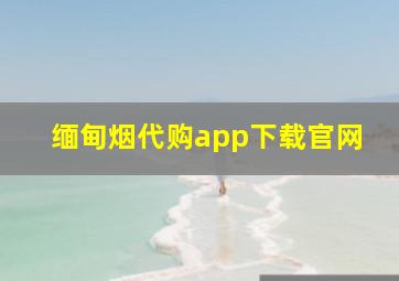 缅甸烟代购app下载官网