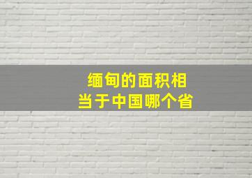 缅甸的面积相当于中国哪个省