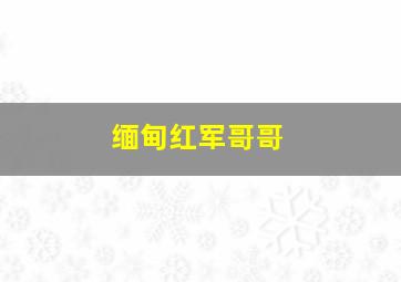 缅甸红军哥哥