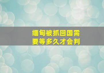 缅甸被抓回国需要等多久才会判