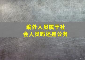 编外人员属于社会人员吗还是公务