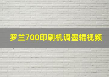 罗兰700印刷机调墨辊视频