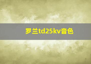 罗兰td25kv音色