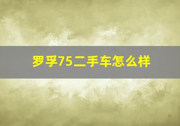 罗孚75二手车怎么样