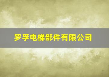 罗孚电梯部件有限公司