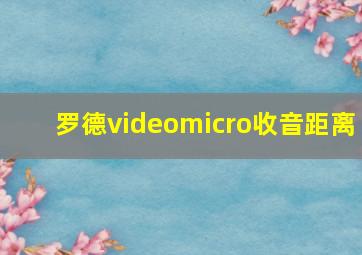 罗德videomicro收音距离