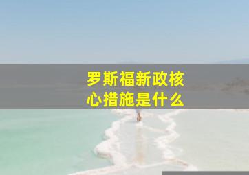 罗斯福新政核心措施是什么