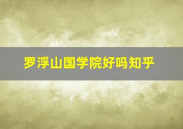 罗浮山国学院好吗知乎