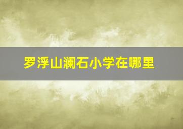 罗浮山澜石小学在哪里