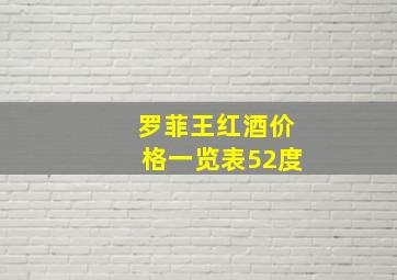 罗菲王红酒价格一览表52度