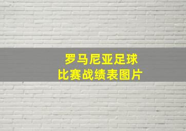 罗马尼亚足球比赛战绩表图片