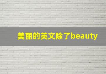 美丽的英文除了beauty