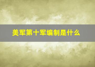 美军第十军编制是什么