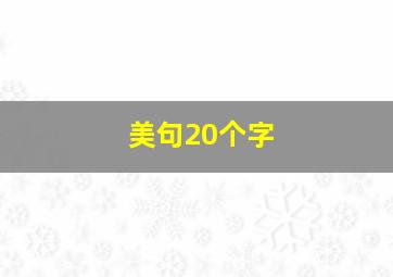 美句20个字